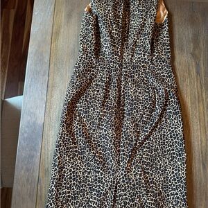 J Crew Leopard Print Sheath Sleeveless Dress